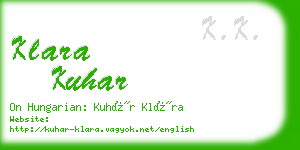 klara kuhar business card